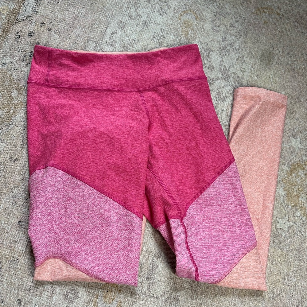 2-tone pink and tan leggings from outdoor voices